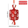 32cm Red and white striped Christmas candy ornament made of PVC and glitter - 32cm Square Threaded Electroplated Candy