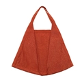 Grande borsa tote arancione in nylon leggero con design triangolare minimalista - Rosso Arancio