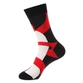 Abstract Picasso style mid-calf socks in black red and white cotton knit fabric - One Size / 1022 Black Red White Style