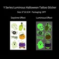 Tatouages temporaires Halloween phosphorescents avec motifs crânes et citrouilles - Série de Dessins Animés Halloween Y-178