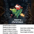 Christmas Santa rocket static window sticker in red and gold for festive glass decor - SDUV-476 Santa Rocket / Super Large (120x130cm)
