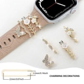 Set di 5 charm color oro champagne per Apple Watch con fiori e farfalle per cinturini 22mm - Oro