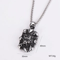 Retro stainless steel necklace with tiger head and skull shield pendant for men - Shield Tiger Head Style (10)
