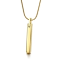 Minimalist gold bar pendant necklace for men with sleek snake chain and polished finish - Gold (Pendant Only)