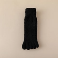 Thick black coral fleece five-finger socks for women providing warmth and comfort indoors - One Size / Black (SEM1)
