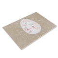 Linen Easter placemat with Happy Easter text and pink butterflies on khaki background - CD002-14 Khaki Bow Egg