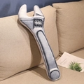 Creative plush wrench shaped pillow with realistic texture on a cozy beige sofa - 70cm / Adjustable Wrench