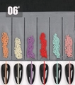 Japanese style nail art chains in six colors including orange, purple and pink on nails - 06# Candy Color Metal Chains