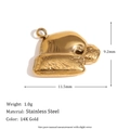 Ciondolo cappello di Babbo Natale in acciaio inox dorato 14K, misura 11,5x9,2mm, 1,0g - Cappello di Natale d'Oro