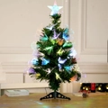 Tabletop Christmas tree with multicolored fiber optic lights and a glowing star topper - 60CM Colorful Plum Blossom Tree Plug-in Type