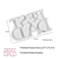 Stampo in silicone per portachiavi BEST DAD in resina con dimensioni precise indicate - BEST DAD Targa Appesa