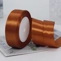 4cm burnt orange satin ribbon roll for elegant wedding gift and flower packaging - 4cm x 22m / 117# Brown