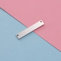 Polished rectangle stainless steel blank bar connector with dual holes for DIY jewelry - 2*6*35mm / Steel