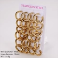 18K gold plated stainless steel hoop earrings with 4mm thickness and 18mm diameter - 4mm Wire, 18mm Inner Diameter (12 Pairs/Pack) / Gold