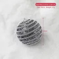 Sparkling 10cm black Christmas foam ball with silver glitter chain pattern for tree decor - Shiny Black Chain Ball 10CM