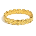 Minimalist 18K gold plated stainless steel conch spiral bangle with engraved texture - Spiral Conch Style - Gold (B0741)