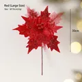 30cm rote Glitzer-Weihnachtsstern Kunstblume für Weihnachtsbaumdekoration - Groß / Rot
