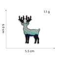 Detailed blue deer embroidery patch measuring 6.9 x 5.5 cm with vibrant color gradients - Colored Line Deer