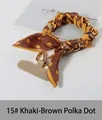 Brown polka dot silk scarf phone wrist strap with luxury gold metal chain and lobster clasp - 15# Khaki Brown Polka Dots