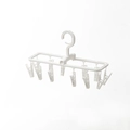 White foldable drying rack with 12 clips for socks and underwear on white background - 12-Clip (Foldable) / White