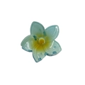 Light blue and yellow gradient frangipani flower hair claw clip with glitter finish - Maple Leaf Claw / Blue