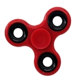 Red three-arm fidget spinner with black bearings on a clean white background - Classic Red with Iron Weight