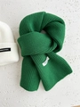 Thick green wool knit scarf and white beanie set for winter warmth and cozy style - 160*25cm / Forest Green