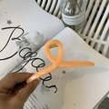 Chic 13cm orange clothes hanger hair claw clip with golden spring for women - 13cm Hanger Type / Bright Orange