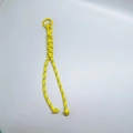 Bright yellow paracord woven keychain with reflective thread and metallic ring - Yellow