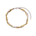 Two-tone intertwined snake chain bracelet in gold and silver finish with 18K tag - Double Layer Blade Bracelet / Two Colors