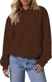 Oversized drop shoulder hoodie for women in dark brown with front kangaroo pocket - XS / Brown
