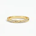 Elegant s925 gold twisted ring with micro-pave moissanite stones on a minimalist band - Moissanite Twisted Ring
