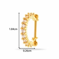 Gold U-shaped stainless steel ear cuff with cubic zirconia, 1.84cm height measurement - Single Row Row C-Shape Style (2615-4#) / Gold
