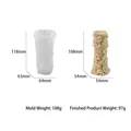 Relief cylinder silicone mold with intricate floral patterns for DIY candle making - Striped Tree Stump