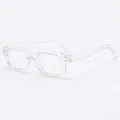Modern transparent square oversized sunglasses with thick frames for fashion driving - Transparent Frame Clear Lens