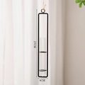 Black rectangular wall-mounted metal flower vase with 27cm height glass tube - Medium-Black (27x4cm)
