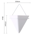 White geometric wall hanging planter with dimensions 20.8x30cm for Nordic home decor - Large / White Pot - White Frame