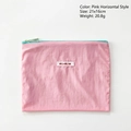 Pochette trucchi rosa con cerniera turchese e toppa con logo MILOBLISS bianco - Rosa Orizzontale
