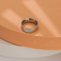 Minimalist 2mm silver polished stainless steel band ring for women on pink stand - 28-c-4 Steel Color 6mm / Size 6
