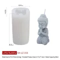 Silicone mold for Buddha candles with Buddha statue finished product and dimensions - Little Tathagata Buddha LZ-316