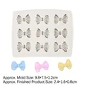 White silicone mold with nine bow-shaped cavities for DIY fondant and cake decorating - 2# (Rectangular) / Gray