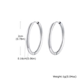 Polished silver stainless steel hoop earrings in 2cm diameter with 1.6mm thickness - 1.6*20mm / Silver