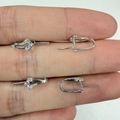 S925 sterling silver four-leaf clover stud earrings with sparkling white cubic zirconia - Platinum Water-drop Pin Clasp