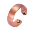 Detail view of smooth copper magnetic ring with inner magnets on a white background - Adjustable Open / Matte Open-2 Magnets / Matte Copper