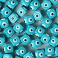 Light blue square resin evil eye beads for DIY jewelry making handmade bracelets - Cyan
