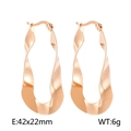 Pendientes vintage franceses en forma de U irregular con acabado en oro rosa - Oro rosa
