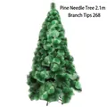 Artificial 2.1m emerald green pine needle Christmas tree with 268 realistic branch tips - 210cm Pine Needle Tree