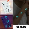 Luminous blue waterproof tattoo stickers with moon stars and Dream Big text Hi-049 - Hi-049 (Dream Big)