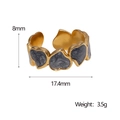 Detailed dimension view showing 8mm width and 17.4mm inner diameter of the heart ring - Adjustable Open / Gray