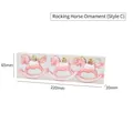 Set di 3 decorazioni natalizie a cavallo a dondolo rosa stile C con cordino - Set di 3 / Oro rosa